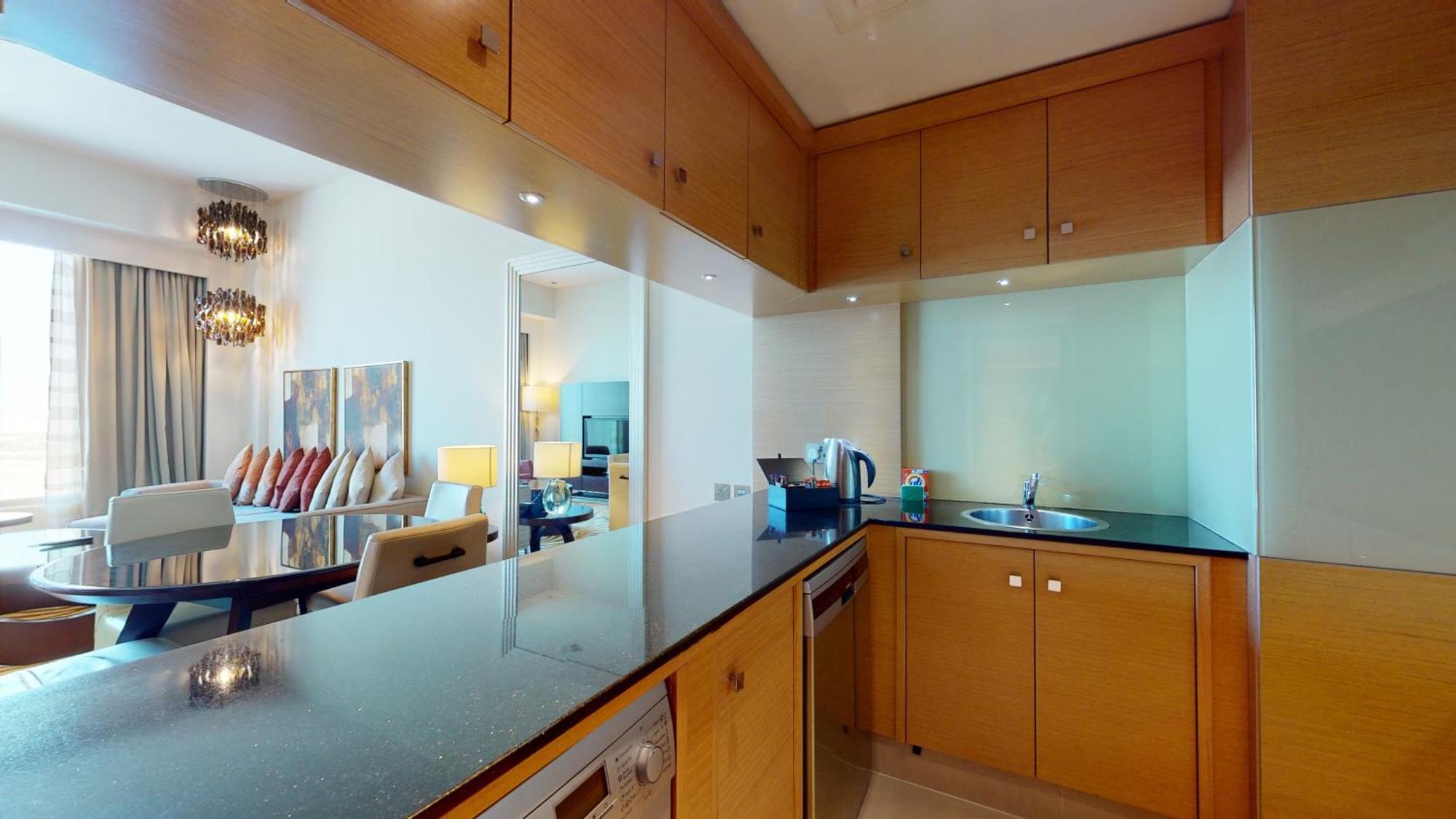 Marriott Executive Apartments Al Jaddaf, Dubai Buitenkant foto A kitchen in a serviced apartment